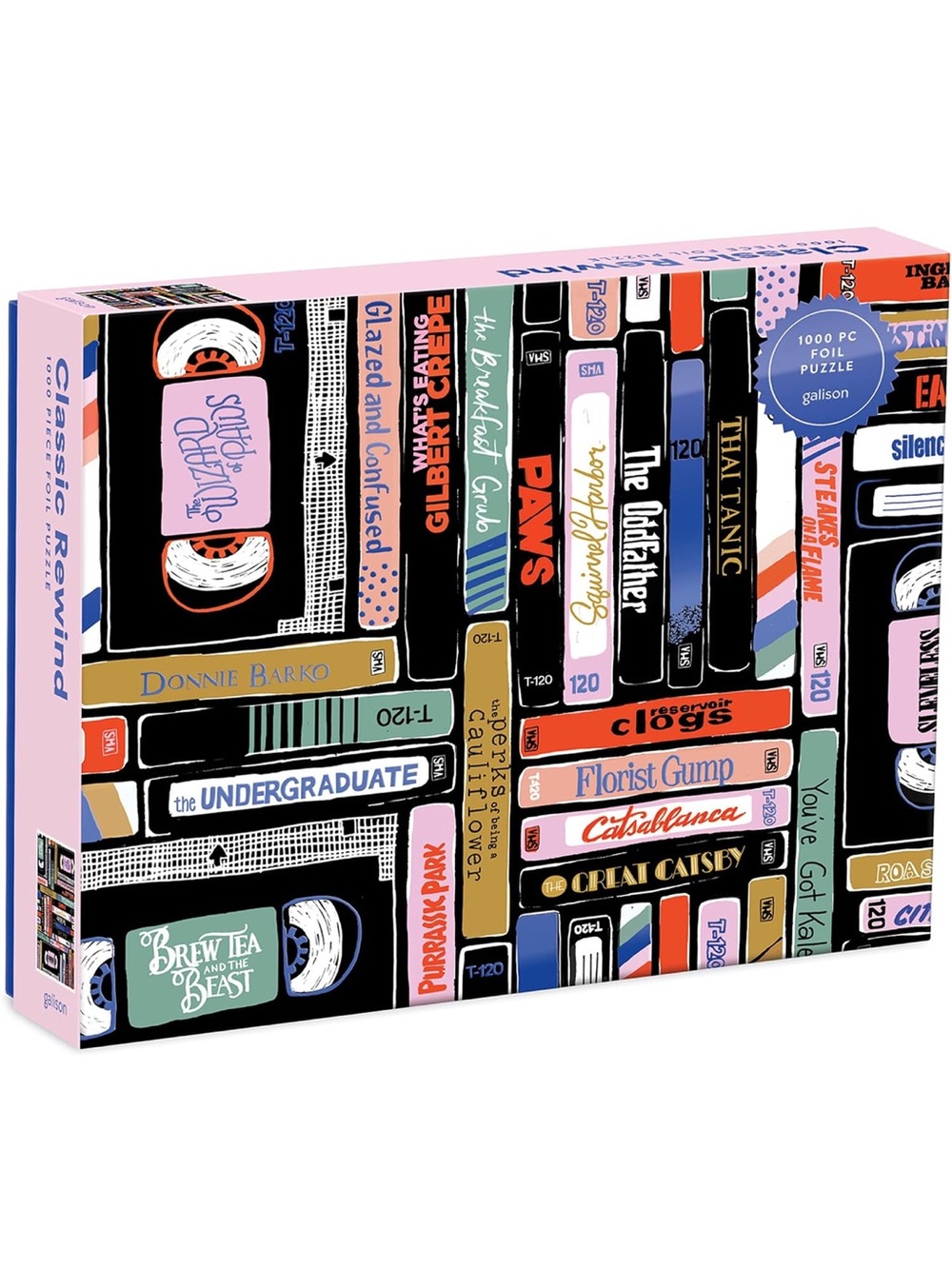 Galison Classic Rewind Foil Puzzle with Retro VHS Tapes